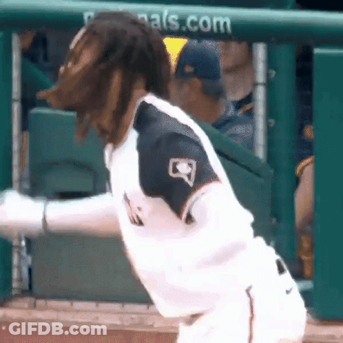 Baseball Player With Dreadlocks GIF
