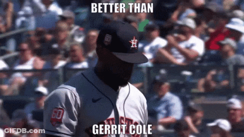 Baseball Player With Gerrit Cole Hat GIF