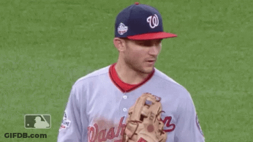 Baseball Player With Hat And Glove GIF