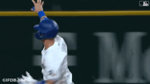 Baseball Player With Helmet And Gloves GIF