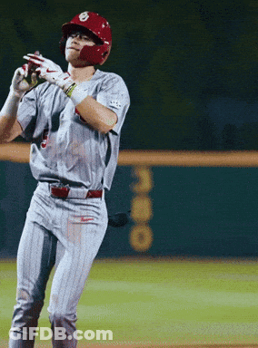 Baseball Player With Helmet Letter O GIF
