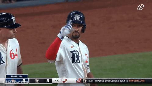 Baseball Player With Helmet Saying R GIF