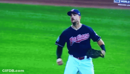 Baseball Player With Indians Jersey GIF