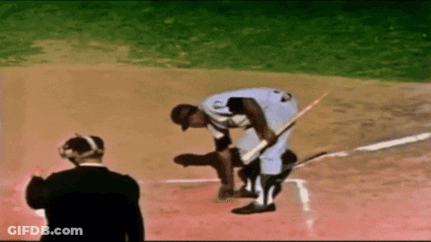 Baseball Player With Letter C On Back GIF