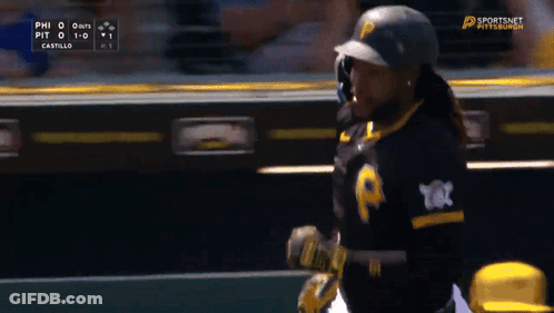 Baseball Player With Letter P GIF
