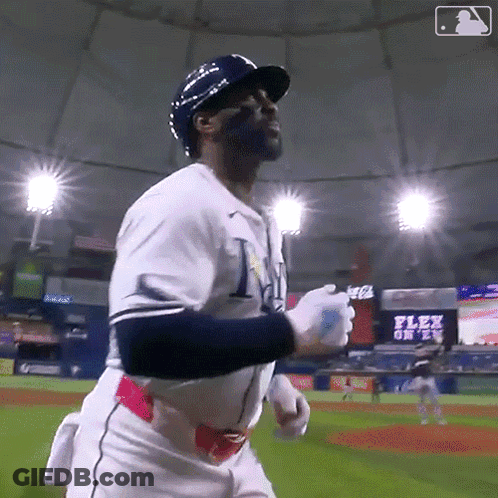 Baseball Player With Letter T On Uniform GIF