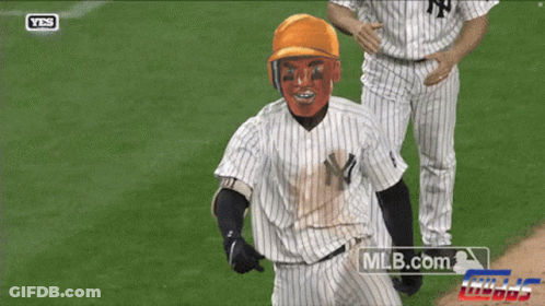 Baseball Player With Mask And MLB.com Ad GIF
