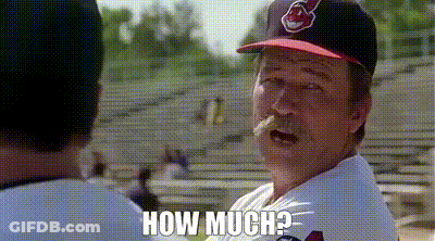 Baseball Player With Mustache Asking How Much GIF