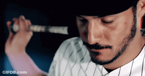 Baseball Player With Neck Tattoo Saying Ch GIF