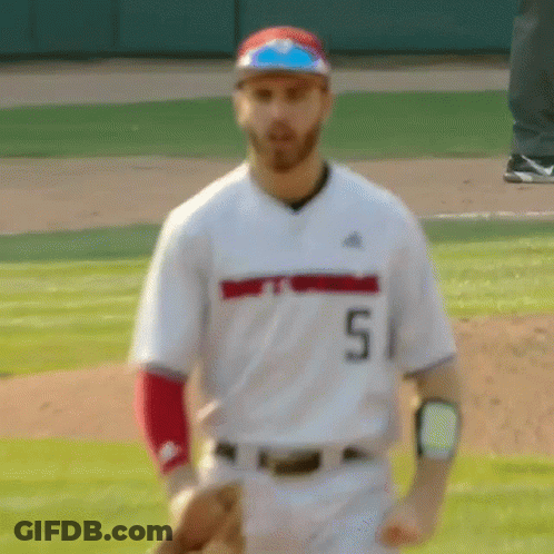 Baseball Player With Number 5 On Field GIF