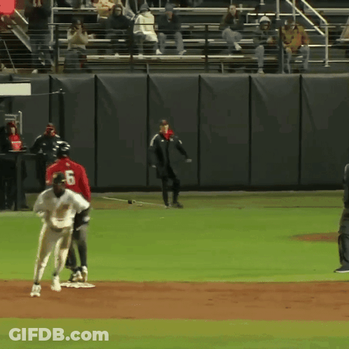 Baseball Player With Number 6 On Back Of Shirt GIF