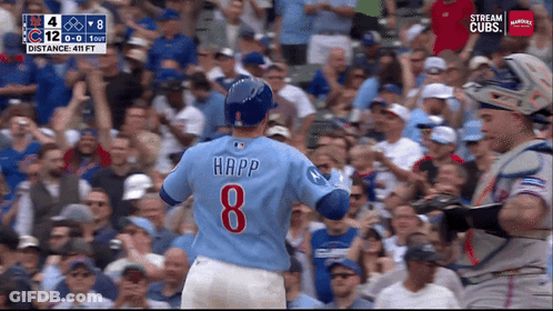 Baseball Player With Number 8 On Back GIF