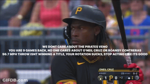 Baseball Player With P On Hat Holding Bat GIF