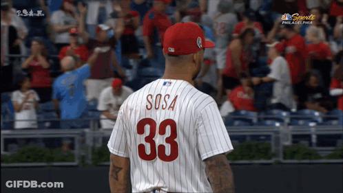 Baseball Player With Sosa On Shirt GIF