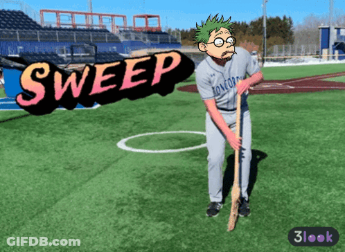 Baseball Player With Sweep Background GIF
