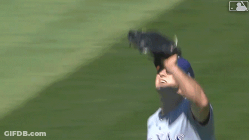 Baseball Player With T Jersey Catching Ball GIF