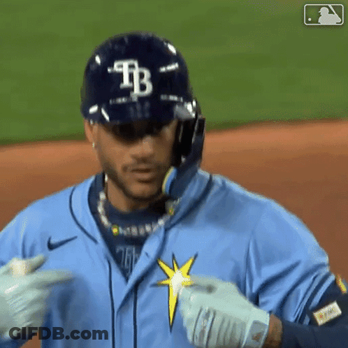 Baseball Player With TB Helmet GIF