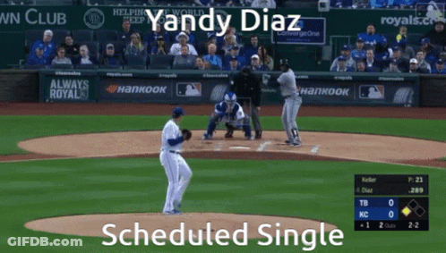 Baseball Player Yandy Diaz Scheduled To Bat GIF