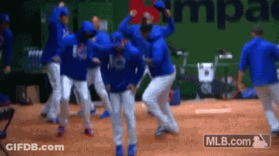 Baseball Players Dancing On Field GIF
