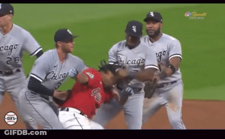 Baseball Players Fighting On Field GIF