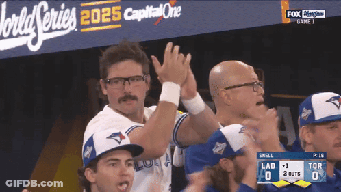 Baseball Players High Five World Series 2025 GIF