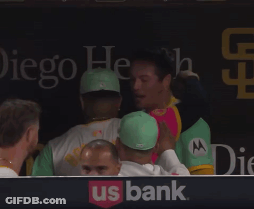 Baseball Players High Fiving GIF