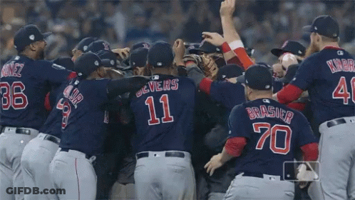 Baseball Players Huddled Number 70 GIF