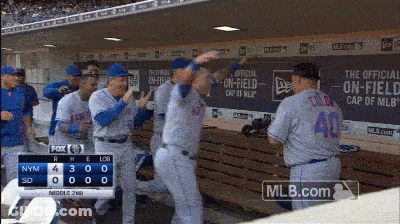 Baseball Players In Dugout GIF