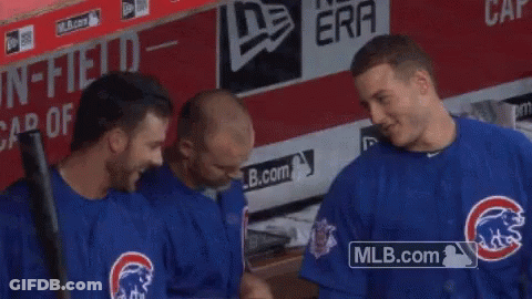 Baseball Players In Dugout GIF