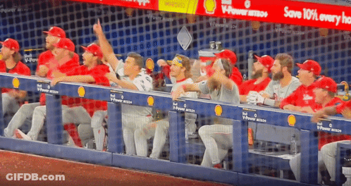 Baseball Players In Dugout Save 10% Every Hour GIF