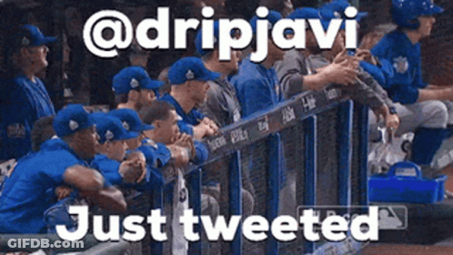 Baseball Players In Dugout With @Dripjavi Just Tweeted GIF