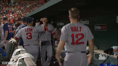 Baseball Players Including Leon And Molt GIF