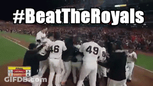 Baseball Players Kneeling With #BeatTheRoyals GIF