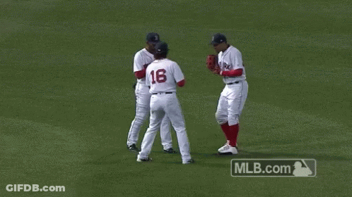 Baseball Players On Field Number 16 Jersey GIF