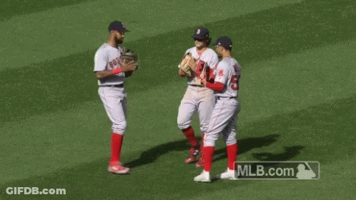 Baseball Players On Field With MLB.com Logo GIF