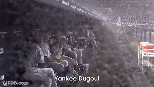 Baseball Players Sitting In Dugout GIF