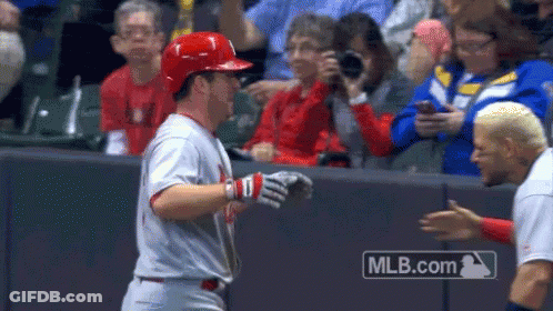 Baseball Players Talking MLB.com Logo GIF