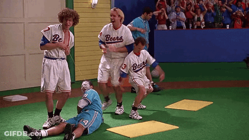 Baseball Players Wearing Beer Uniforms GIF