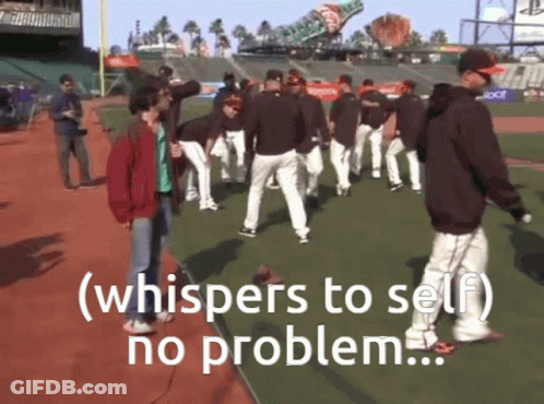 Baseball Players Whispering No Problems GIF