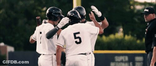 Baseball Players With Number 5 On Backs GIF