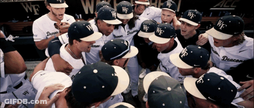 Baseball Players With WF Hats GIF