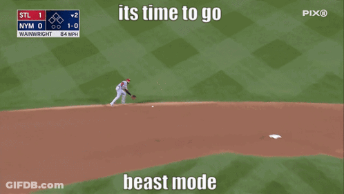 Baseball Referee Laying On Field Saying Its Time To Go Beast Mode GIF