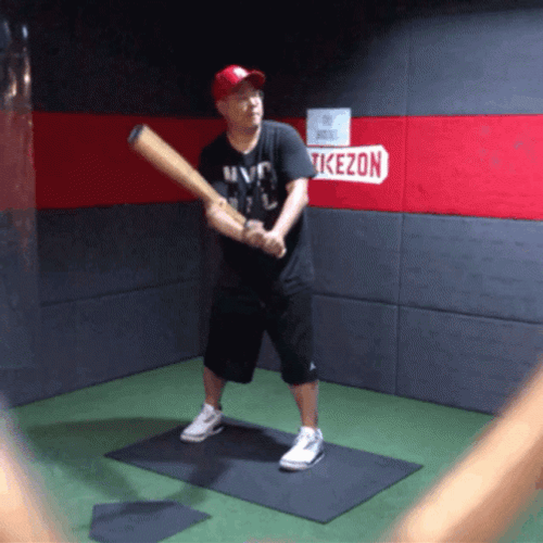 Baseball Room Swing And A Miss GIF