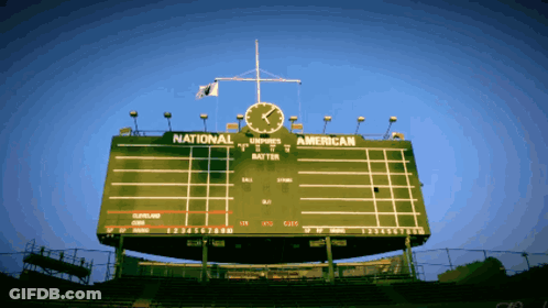 Baseball Scoreboard Showing National American GIF