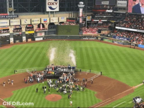 Baseball Stadium Aerial View With Coca Cola Sign GIF