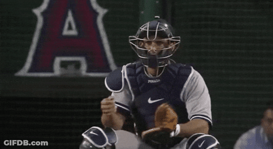 Baseball Throw Jorge Posada GIF