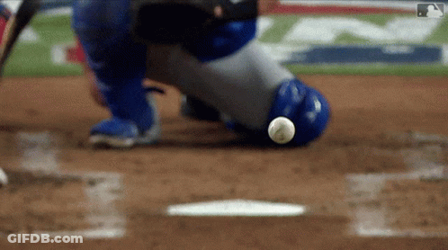 Baseball Thrown At Base Catcher Watching GIF