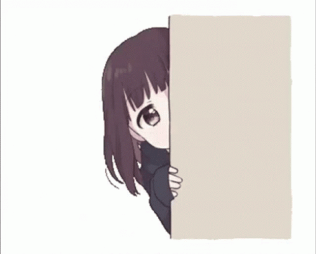 Bashful Hi Anime Girl Peeking GIF