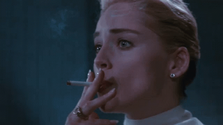 Basic Instinct Smoking Sharon Stone GIF