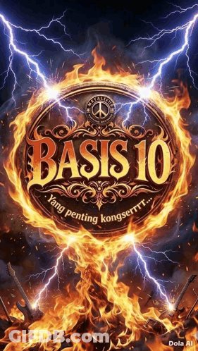 Basis 10 Poster Circle Of Flames And Lightning GIF